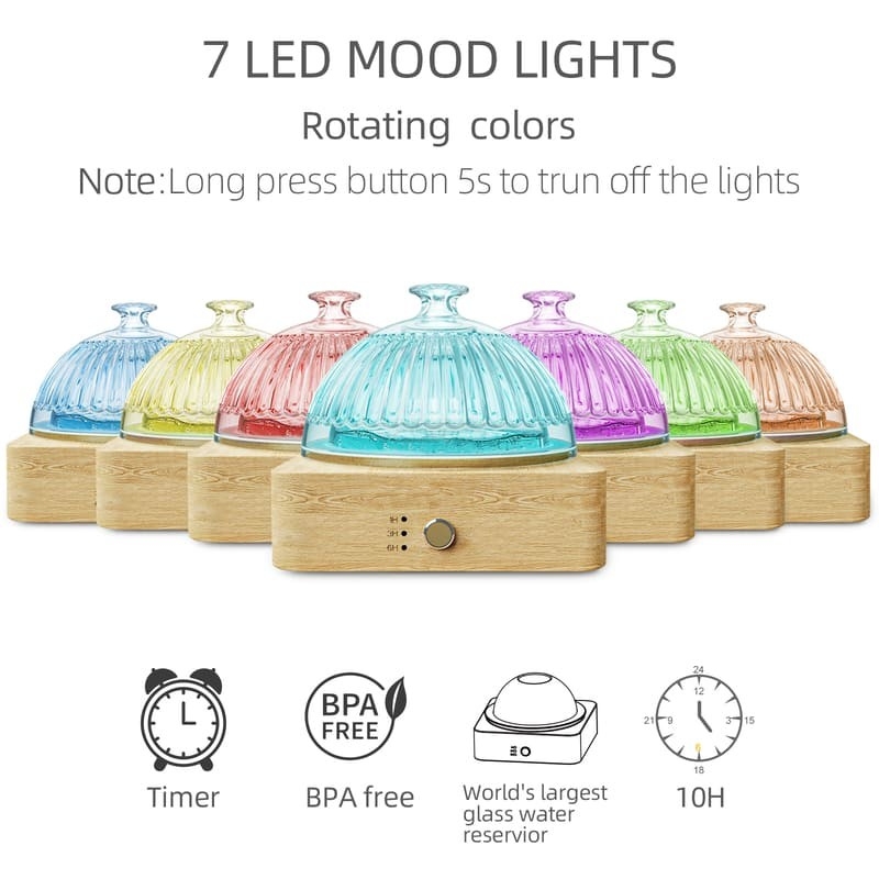 200 ML Difusores aromáticos com lâmpada LED colorida DN-839
