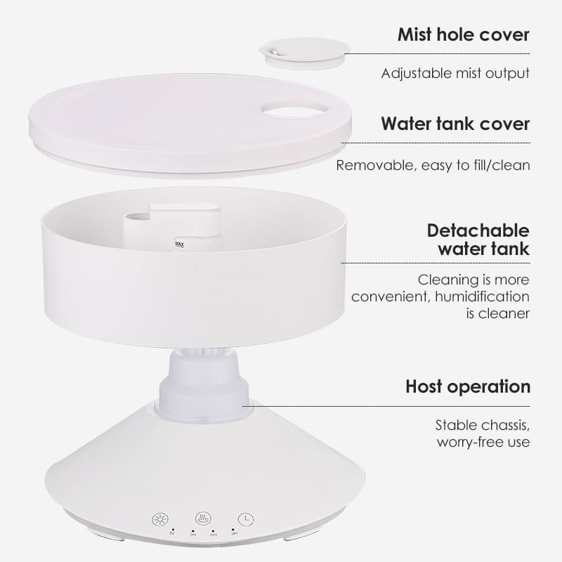 Difusor de aroma de névoa Humidificador de ar com controle remoto com luz LED de 7 cores