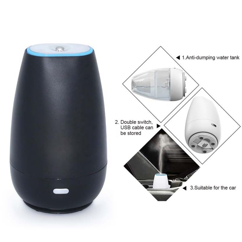 Diffusor de carro Umidificador de aromaterapia Diffusor de óleo essencial USB Cool Mist Mini Diffuser portátil