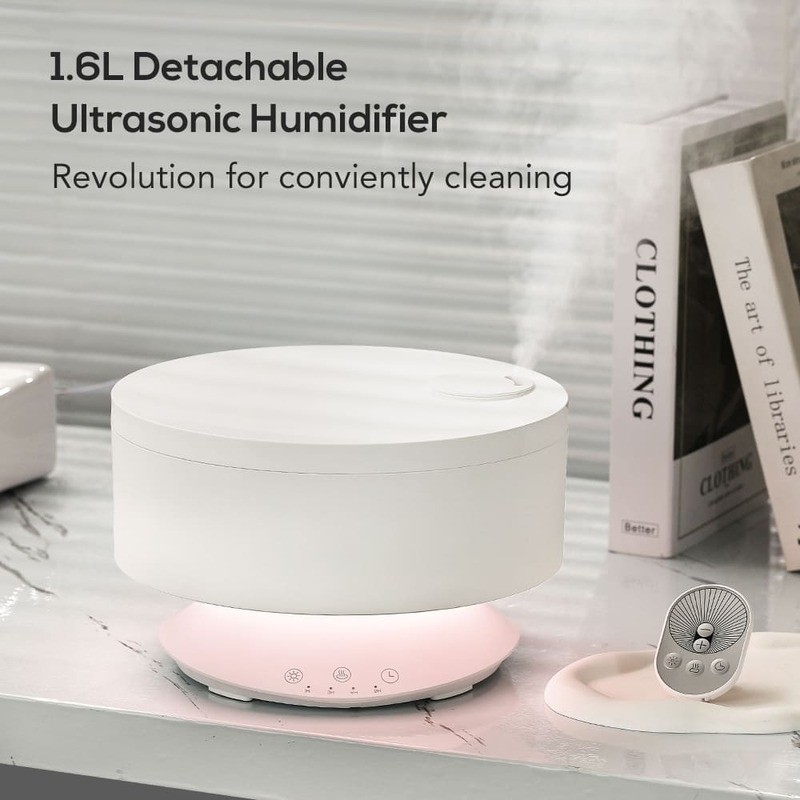 1Humidificador de ar de névoa fria portátil de.6L para casa com luz noturna e aroma de óleo essencial