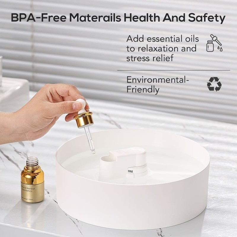 1Humidificador de ar de névoa fria portátil de.6L para casa com luz noturna e aroma de óleo essencial