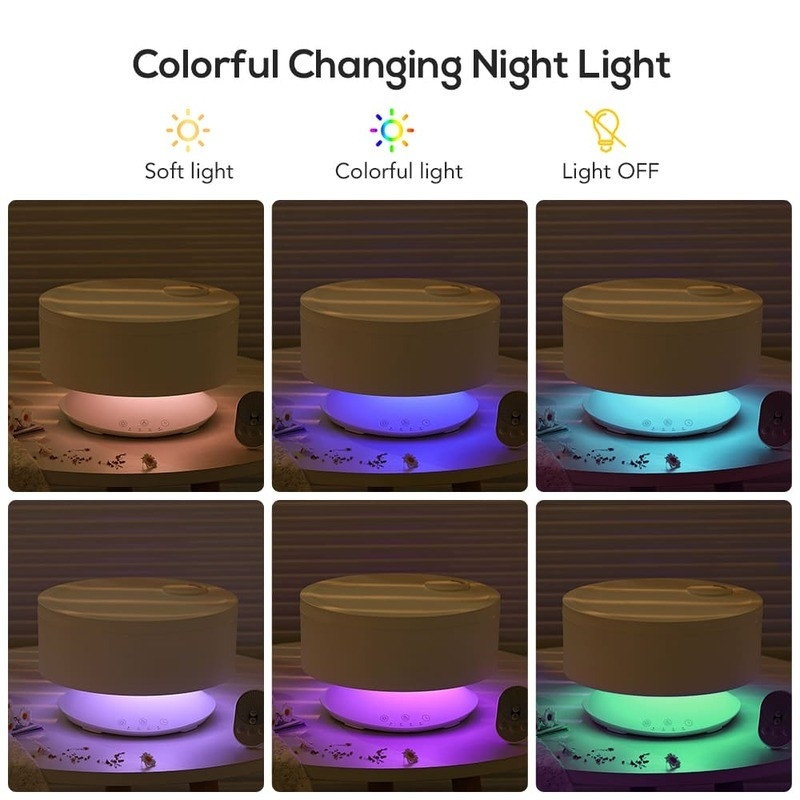 1Humidificador de ar de névoa fria portátil de.6L para casa com luz noturna e aroma de óleo essencial