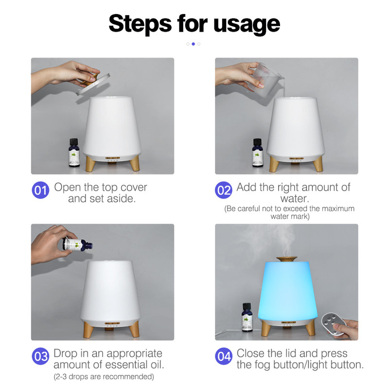 300ml Smart Bluetooth Speaker Diffusores para Óleos Essenciais Humidificador de Neblina Frio Aroma Diffusor de Óleos Essenciais